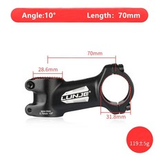 초경량 자전거 줄기 17도 알루미늄 합금 MTB 도로 31 8MM 60 70 80 90, 10Degree70mm