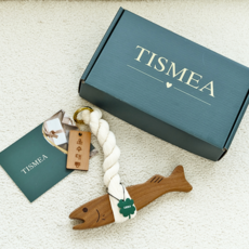 티스메아 네잎클로버 액막이명태 이사 집들이 개업 선물, 라이트 월넛