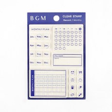 莫莫日貨 BGM水晶印章組 2021日本進口 透明印章 生活紀錄系列月份款 手帳裝飾必備, 1個