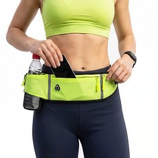방수 러닝벨트 힙색 물병수납 슬림 운동용 러닝가방 남녀공용, 1개, 녹색