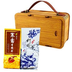 鑫龍源有機茶園 杉林溪寒露烏龍有機茶葉禮盒 (50g/包-共100g) - 頂級高山茶禮盒/有機生青茶/送禮首選, 1套, 有機寒露50g+杉林溪75g