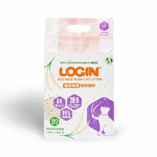 LOGIN 洛格 強效除臭稻殼貓砂 六包組, 6個, 2.5kg