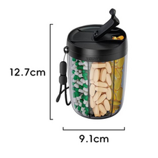 다알리아 데일리 약통 스핀 알약케이스 다용도 여행용 소분 케이스, 1개, 블랙 라지