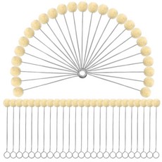 가죽 염료 DIY 공예를 위한 금속 손잡이가 있는 BUTUZE 25개 울 도버스 볼 브러시 도구, 50 Pcs