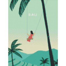 하모니아트 남녀공용 DIY 보석십자수 캔버스형 30X40, 07. 발리, 1개