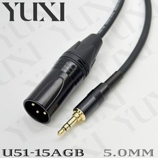 YUXI XLR公 3P 轉 3.5mm 音源線, 1個, XLR公 3P 轉 3.5mm 直頭,50公分 含雙頭