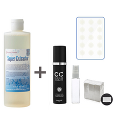 [미국수입] 윤슬 슈퍼엑스로션+짱미씨씨크림+공병+미니파우치앰플12종 보떼 크리스티에 슈퍼익스트랙터 피지연화제 블랙헤드 화이트헤드 피지관리 피지녹이는제품, 슈퍼엑스로션+(짱미씨씨크림)+공병+스팟패치, 1개, 350ml