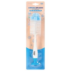 [스마트포크] 젖병브러쉬 젖꼭지 세척솔 텀블러세척솔 젖병세척솔, 투인원브러쉬, 1개