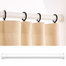 소프트엣지 강력 압축봉 무타공 커튼봉, 화이트