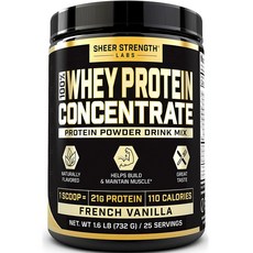 Sheer Strength Labs 濃縮乳清蛋白粉飲料混合法國香草味, 1個, 732克