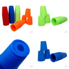 쌓아서 보관하는 플라스틱 세트 일회용컵 적층컵 파티용 컵, 오렌지