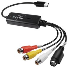 RCA AV-USB C 변환기 비디오 캡처 카드 어댑터 1 채널 AV NTSC PAL S 비디오 컴포지트-USB, 한개옵션0