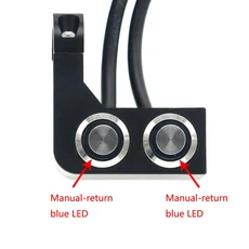 LMoDri 알루미늄 합금 오토바이 핸들 바 헤드 라이트 스위치 범용 방수 12V 안개 미러 마운트, 02 Blue