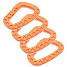 4/8Pcs 전술 배낭 버클 빠른 카라비너 ​​플라스틱 후크 D 모양 모스크톤 기어 야외 캠핑용, 09 4pcs orange