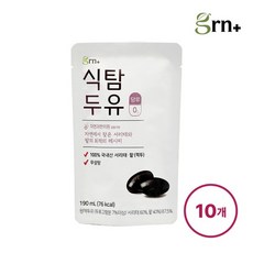GRN 100% 국내산 무설탕 서리태 팥 식탐두유 (10포), 190ml