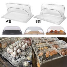 글루텐 642 PC돔 커버 (슬라이드식) 특대 투명 빵 케익 베이커리 진열 커버 빵보관함 쇼케이스 푸드커버, 1세트, [A형커버](PC커버특대+빵판)