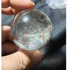晶棋 白水晶彩虹水晶球 居家擺飾, 1個