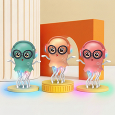 초이박스 춤추는 해파리 댄싱 장난감 피규어 반짝이는 불빛 LED 음악 조카 손주 선물, 1개, 3가지중1색랜덤, 20cm