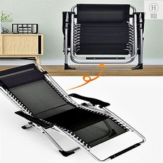 편안한 라운지 무중력 의자 리클라이너 접이식 낮잠 침대 의자 컵홀더 낮잠침대 야외리클라이너, 리클라이너 무중력의자(블랙)