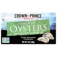 크라운 프린스 내추럴 훈제 굴 순수 올리브 오일 85.05그램 Crown Prince Natural Smoked Oysters in Pure Olive Oil 3 Ounce, 85.05g, 1개