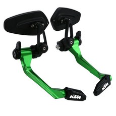 KTM 1290 890 790 390改裝護弓手把鏡 杜剋護弓鏡後視鏡反光鏡 端子鏡 後照鏡 手把鏡 照後鏡, CNC護弓鏡-綠色, 1個