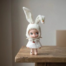 팝마트 지거 Zsiga 액션 피규어 20cm 인형 버니 모자 화이트 숄 2피스 세트 인형옷, 화이트 버니 모자+화이트 숄 세트