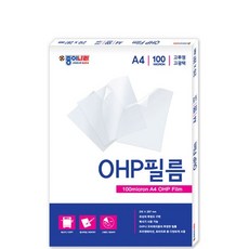 종이나라 OHP 필름 A4 100micron 100매 라미네이팅 용지 라벨지 a 무광 손 투명 pp dew+55290dj