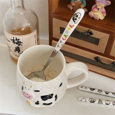 可愛小熊愛心陶瓷勺 兒童飯勺 甜品勺 少女心 創意餐具, 1個, 非韓式小熊陶瓷勺子