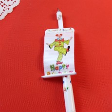 造型蠟燭 驚喜蠟燭 創意蠟燭, 1個, 長形生日蠟燭-小丑跳舞款(單支),無音樂
