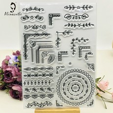 utle 클리어 스탬프 테두리 스크랩북 종이 롤러 카드 앨범 코너 공예 고무