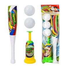 888玩具 彈跳式棒球組(直式球棒) - 室內戶外運動皆宜 彈射棒球遊戲 棒球發球練習, 1個