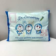 일본 정품 도라에몽 캐릭터 어린이 베개, 스카이블루