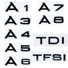 3D ABS A1 A3 A4 A5 A6 A7 A8 TDI TFSI 로고 엠블럼 자동 배지 트렁크 데칼 펜더 스티커 액세서리, 01 Silver, 02 A1