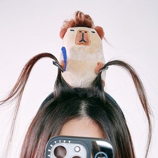 동물 인형 머리띠 생일 파티 놀이공원, B64.카피바라 핀머리띠, 1개
