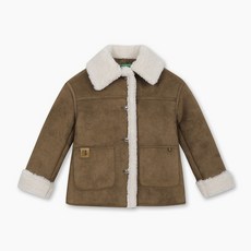 [백화점 정품] BENETTONKIDS 스웨이드 무스탕 점퍼 QACT06461BR