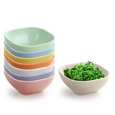 Roucerlin 8팩 깨지지 않는 디저트 디핑 볼 세트 딥 컵용 플라스틱 소형 그릇 124.7g4.5온스 뜨거운 냄비 간장 접시 준비 주방 수프 조미료 스낵 시즈닝 향신료 샐, Roucerlin 8팩 깨지지 않는 디저트 디핑 볼 세