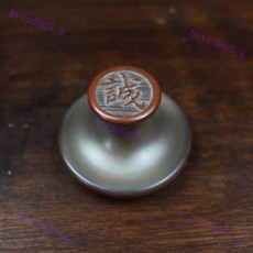 坭興陶茶壺底墊蓋置蓋託底座杯託 家用蓋碗蓋託茶蓋託, 1個, 誠字蓋置高度約4厘米
