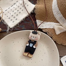 桃園出貨 森系新款可愛充棉小熊青蛙兒童項鍊 童趣卡通掛件 寶寶手作配飾掛飾