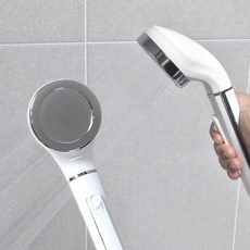 HARUNE 원터치 수압상승 샤워기헤드 미세분사 절수형 샤워헤드, WHITE, 1개