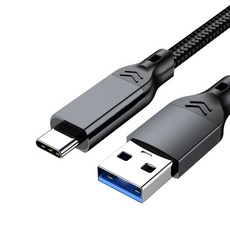 10Gbps USB3.2 Gen2 케이블 USB C타입 데이터 케이블 외장 하드 드라이브용 60W 고속 충전 노트북 휴대폰용 3.2, [01] 3미터, [08] Black