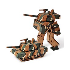 모두의취미 3D목재 어린이 아동 교구 입체퍼즐모형 시리즈, 3D퍼즐 변신로봇 K1전차, 1개