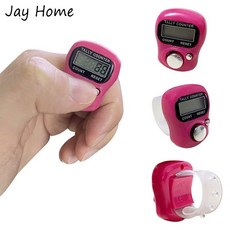 LCD 뜨개질 전자 손가락 카운터 디지털 카운터 뜨개질 스티치 마커 잠금 클립 크로셰 자수용 2 개