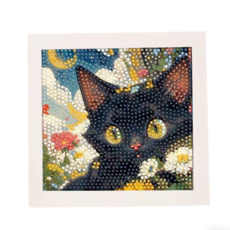 DIY 명화 그리기 고양이 요소, 1개, 밤하늘 고양이