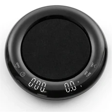 타이머가있는 디지털 커피 스케일 라운드 LED 스크린 에스프레소 스케일 USB 충전 0.1g 고정밀 주방 스케일, 02 USB Charge 2KG-0.1g