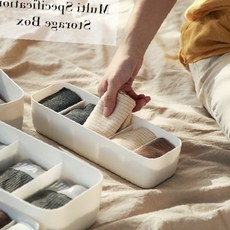 다용도정리함 플라스틱 5칸 속옷 수납함 화장대 칸막이 통, 화이트, 1개