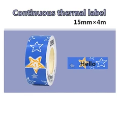 1pcs 15mm * 4m KingJim LR5C MP20 LRRK1C 라벨 TEPRA Lite 프린터와 호환되는 연속 미니 러블리 스티커, Blue stars