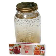 이탈리아 콰드로 밀폐 유리병 1.5L 대용량 잼 소스 크리스탈용기 빈티지유리병 세라믹용기 dew+22476TE