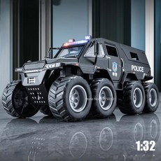 전투기모형 1/32 합금 다이캐스트 모델 자동차 러시아 Avtoros Shaman 8x8 ATV 금속 자동차 모델 사운드 및 라이트 시뮬레이션 컬렉션 선물, 01 Black, 1개