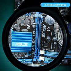 台式LED冷暖燈放大鏡 高清 老人閱讀/手機維修/修表/美紋雕刻/電子焊接/鑑定專用工作檯燈 台夾兩用升級加長軟管 可調光, 1個, 台夾兩用升級加長軟管30/40x 可調光