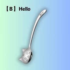 喵星人湯匙 304不鏽鋼貓咪攪拌湯匙 可愛造型甜點咖啡勺, 1個